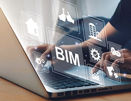 Portátil con una imagen donde pone BIM